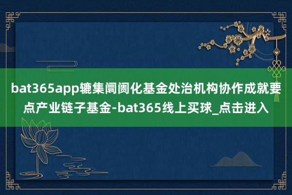 bat365app辘集阛阓化基金处治机构协作成就要点产业链子基金-bat365线上买球_点击进入