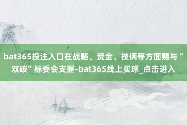 bat365投注入口在战略、资金、技俩等方面赐与“双碳”标委会支握-bat365线上买球_点击进入