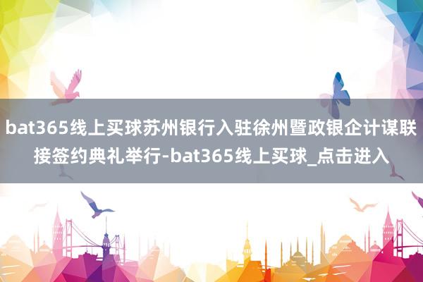 bat365线上买球苏州银行入驻徐州暨政银企计谋联接签约典礼举行-bat365线上买球_点击进入