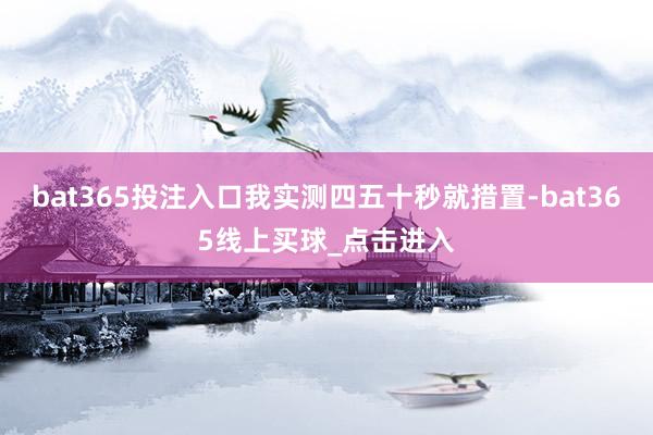bat365投注入口我实测四五十秒就措置-bat365线上买球_点击进入