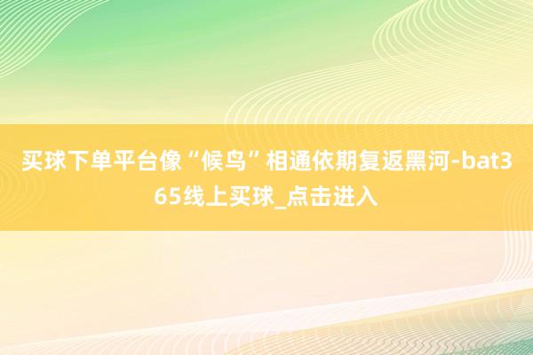 买球下单平台像“候鸟”相通依期复返黑河-bat365线上买球_点击进入