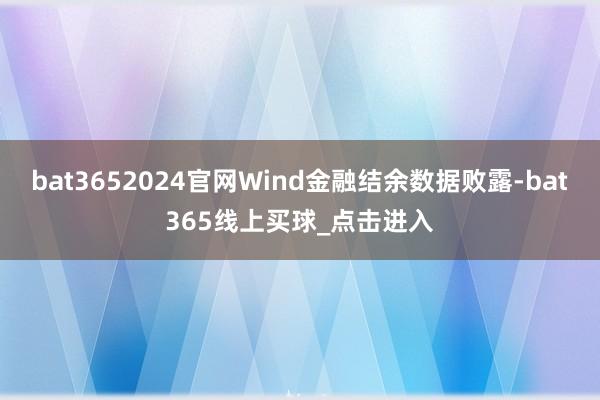 bat3652024官网Wind金融结余数据败露-bat365线上买球_点击进入