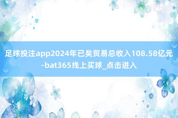 足球投注app2024年已矣贸易总收入108.58亿元-bat365线上买球_点击进入