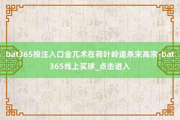 bat365投注入口金兀术在荷叶岭追杀宋高宗-bat365线上买球_点击进入