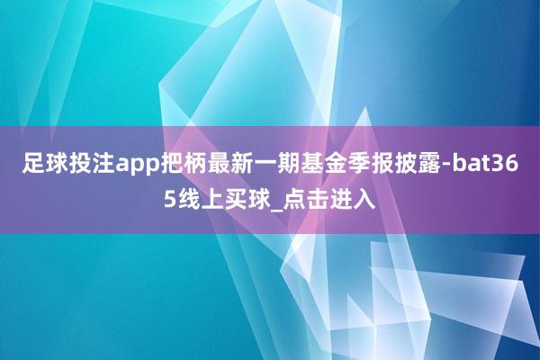 足球投注app把柄最新一期基金季报披露-bat365线上买球_点击进入