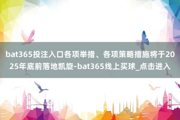 bat365投注入口各项举措、各项策略措施将于2025年底前落地凯旋-bat365线上买球_点击进入