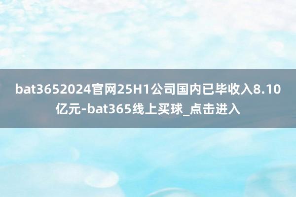 bat3652024官网25H1公司国内已毕收入8.10亿元-bat365线上买球_点击进入