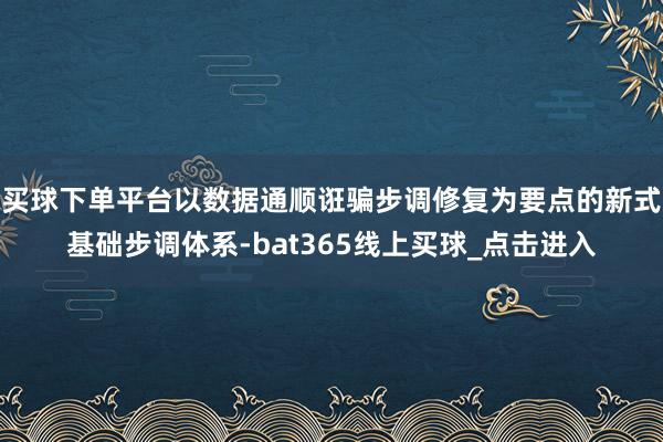 买球下单平台以数据通顺诳骗步调修复为要点的新式基础步调体系-bat365线上买球_点击进入