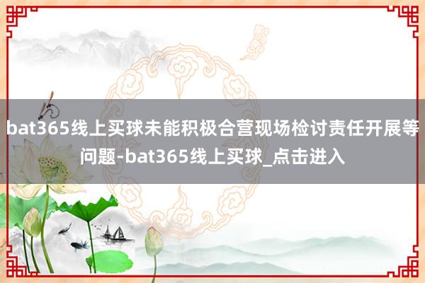 bat365线上买球未能积极合营现场检讨责任开展等问题-bat365线上买球_点击进入