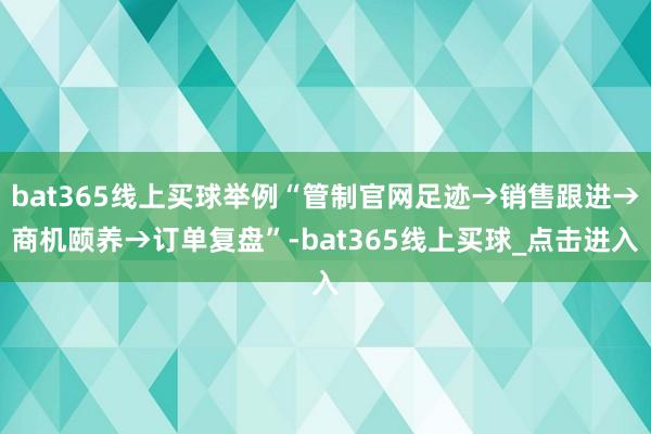 bat365线上买球举例“管制官网足迹→销售跟进→商机颐养→订单复盘”-bat365线上买球_点击进入